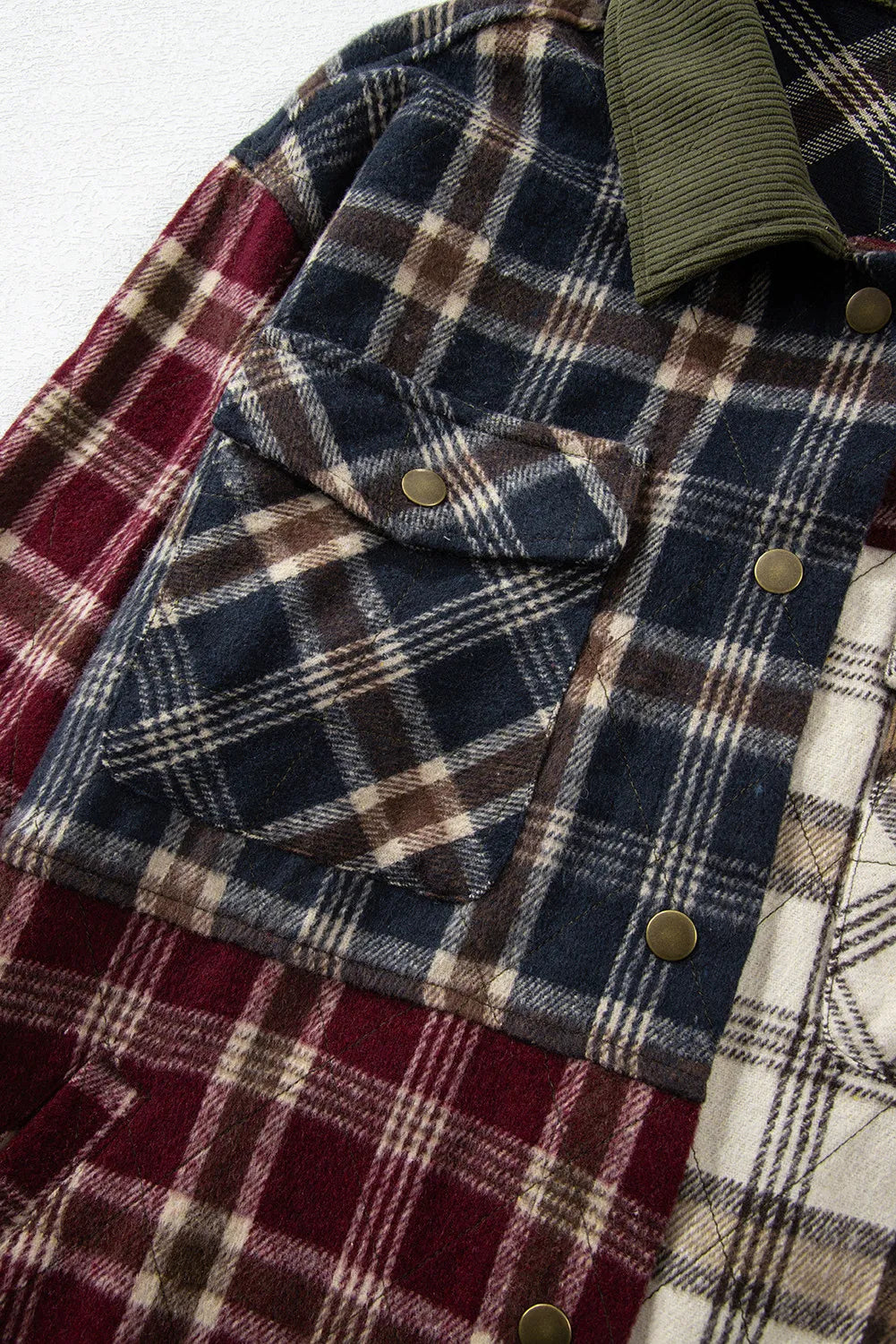 Chaqueta de manga larga con botones a cuadros