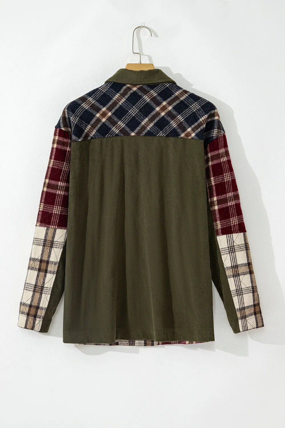 Chaqueta de manga larga con botones a cuadros