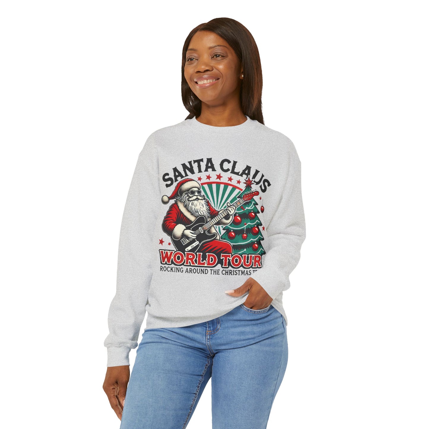 Santa Claus World Tour Sweatshirt | Unisex Holiday Sweatshirt | Christmas Gift